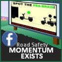 pic of road safety poster as link leading to momentumexists facebook page